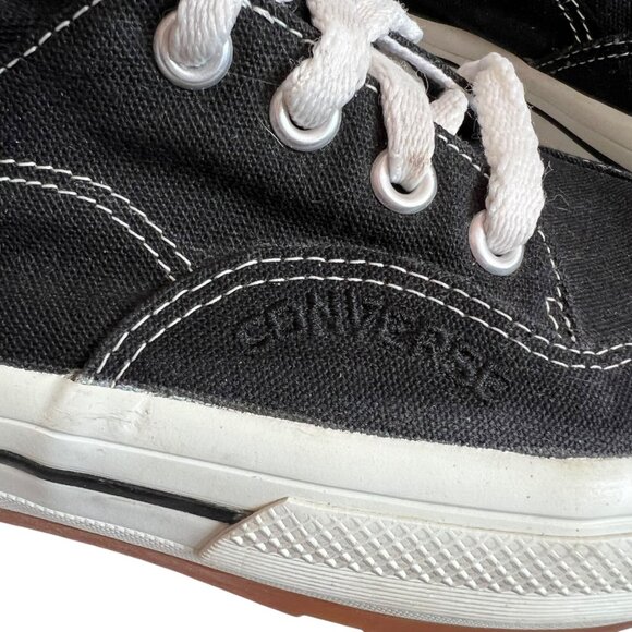 Vintage Converse sneakers black canvas suede US mens 11 embroidered logo low top - Picture 9 of 13